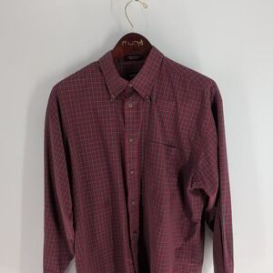 Nordstrom Long Sleeve Plaid Classic Western Button-Down Shirt Red‎ Size L